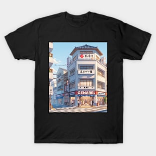 Anime Style - Japanese Street and Building T-Shirt
